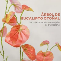 HOMCOM Lámpara de Árbol 120 cm con 175 Luces LED y Base Decoración Navidad para Interiores y Exterior Naranja(m-5)