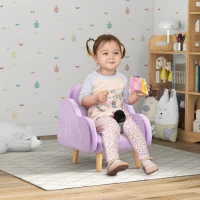 ZONEKIZ Kids Armchair Toddler Sofa Children Chair with Arm Rest, Wooden Frame, Velvet, PP Legs, Cloud Shape, for Ages 1.5-3 Years - Purple(m-10)