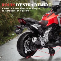 AIYAPLAY Moto électrique pour enfants 12V moto porteur Honda pour enfants 3 à 6 ans avec musique, phares rouge(m-6)