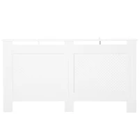 HOMCOM Wooden Radiator Cover Heating Cabinet Modern Home Furniture Grill Style White Painted (Large)(m-11)