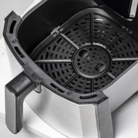 HOMCOM 6.5L Single Basket Air Fryer, 80-200°C Temperature, Black and Grey(m-9)