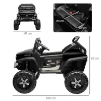 HOMCOM 12V Licensed Mercedes-Benz Unimog, Kids Electric Ride on Car, with Remote Control, Horn, Light, MP3 - Black(m-3)