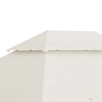 Outsunny Toldo de Repuesto para Pérgola con Techo de Doble Ventilación y 10 Orificios de Drenaje para Patio Jardín 4x3 m Crema(m-9)