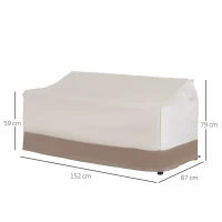 Outsunny Funda Protectora para Banco 2-3 Plaza Cubierta de Muebles Impermeable Exterior Jardín Protección contra Lluvia y Sol 152x87x59/79cm 600D Tela Oxford(m-3)