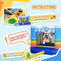 Outsunny Kids Bounce Castle Inflatable House with Trampoline Pool Climbing Wall with Inflator Carrybag, 2.8 x 1.7 x 1.55m(m-6)