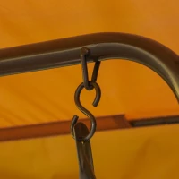 Outsunny 2 Seater Kids Garden Swing Seat, Children Outdoor Patio Lounge Chair for Gardens w/ Adjustable Awning, Seatbelt, Monkey Pattern - Brown(m-9)