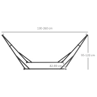 Outsunny Foldable Hammock Stand, Portable Hammock with Metal Frame, 2 in 1 Hammock Net Stand, Hammock Chair Stand with Carry Bag, Load Capacity 120kg, for Patio, Garden, Yard, Black(m-3)