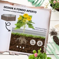 Outsunny Letto per Orto Rialzato Esagonale in Acciaio Galvanizzato con Fondo Aperto, Marrone(m-5)