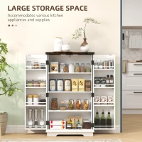 HOMCOM Multi-Storage Farmhouse Style Cabinet - White(m-4)