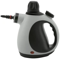 HOMCOM Handheld Steam Cleaner for Chemical Free Cleaning, Portable Multi-purpose Steamer with 9 Pieces Accessory for Kitchen, Bathroom, Window, Car Seat, Carpet, Sofa, 1050W, 350ML Tank, Grey(m-11)