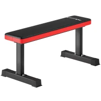 SPORTNOW Panca Piana per Pesi e Addominali in Acciaio con Cuscino e Capacità 300kg, 106x26x48cm, Nero(m-1)