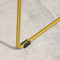 HOMCOM Luxurious Dining Chairs Set of 2, Metal Wire Kitchen Chair with Removable Velvet-feel Cushion, Cut-out Back and Steel Frame for Dining Room, Gold Tone(m-8)