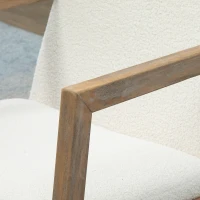 HOMCOM Fauteuil à bascule fauteuil allaitement rocking chair en tissu effet laine bouclée avec pieds en bois massif d'hévéa, chaise à bascule pour chambre, salon - 60 x 81 x 71 cm blanc crème(m-9)