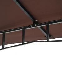 Outsunny Tonnlle de jardin Barnum Pavillion de jardin 3 x 3 Double Toit avec moustiquaires Amovibles  imperméable chocolat et blanc(m-9)