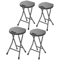Outsunny Set of Four Folding Carry Stools - Charcoal Grey(m-11)