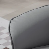 HOMCOM Swivel Recliner Chair with Footstool, PU Leather Armchair and Ottoman with High Back and Round Base for Living Room, Light Grey(m-8)