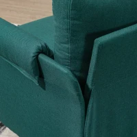 HOMCOM Poltrona d'arredo in Tessuto Effetto Lino Traspirante con Braccioli Arrotolati, 70x73x83 cm, Verde(m-10)