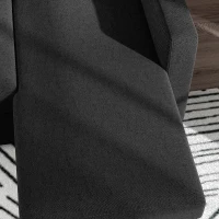 HOMCOM Canapé d'angle convertible modulable avec méridienne réversible, coffre de rangement et 3 coussins de dossier, noir(m-7)
