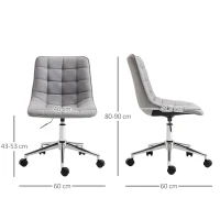 Vinsetto Ergonomic Office Chair Desk Chair with Adjustable Height Soft Breathable Fabric 360° Casters, Grey(m-3)