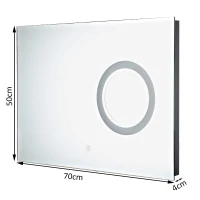 Homcom Mirroir pour Salle de Bains avec LED 9 W Blanc 84 x 64 x 15 cm(m-3)