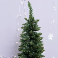 HOMCOM Albero di Natale Slim Artificiale 180 cm con Rami Realistici, Albero di Natale Alto e Stretto con Base Pieghevole, Verde(m-8)