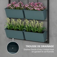 Outsunny Jardinière murale à 3 étages avec 6 bacs pour l'intérieur et l'extérieur, pour fleurs, plantes, dim. 52L x 14l x 66H cm(m-6)