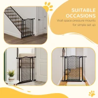 PawHut 74-80 cm Pressure Fit Safety Gate for Doorways and Staircases, Dog Gate, Pet Barrier for Hallways with Auto Close, Double Locking(m-7)