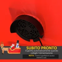 HOMCOM Babbo Natale Gonfiabile con Slitta, Renna, Pupazzo di Neve e Luci LED, Decorazione Natalizia da Esterno, 200x80x128cm(m-5)