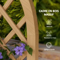 Outsunny Lot de 2 treillis en bois - panneau arc pour plantes grimpantes - dim. un panneau : 60L x 120H cm(m-6)