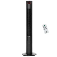 HOMCOM Ventilatore a Torre 45W a 4 Modalità e 3 Velocità con Timer da 12h, in ABS, 31.5x31.5x96 cm, Nero(m-1)