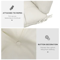 Outsunny Outdoor Garden Seat Cushion with Backrest, Cream White(m-6)