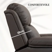 HOMCOM Poltrona Alzapersona Reclinabile con Poggiapiedi e Telecomando, in Pelle PU, 76x90x105 cm, Marrone(m-5)