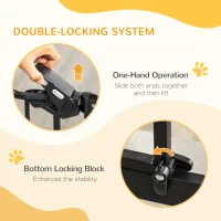 PawHut Pet Gate Safety Gate, with Cat Flap, Auto Close, for Staircases, Doorways, Hallways, 74-105cm Wide - Black(m-4)