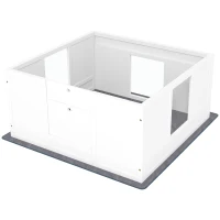 PawHut Whelping Box for Dogs with Whelping Pad, Adjustable Entrance, Non-slip Foot Pads, for Medium Dogs, 100 x 96cm(m-11)