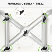 HOMCOM Sedia per Doccia in Alluminio ed EVA con Altezza Regolabile su 6 Livelli e Schienale Ricurvo, 51.5x49.5x68.5-81 cm(m-6)