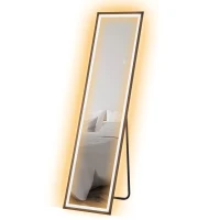 HOMCOM 150 x 40cm Full Length Mirror, with Adjustable Lights - Black(m-11)