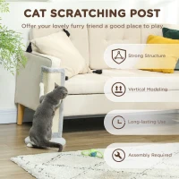 PawHut 56cm Corner Cat Scratching Post with Sisal Scratching Pad, Grey(m-5)