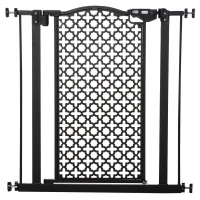 PawHut 74-80 cm Pressure Fit Safety Gate for Doorways and Staircases, Dog Gate, Pet Barrier for Hallways with Auto Close, Double Locking(m-1)