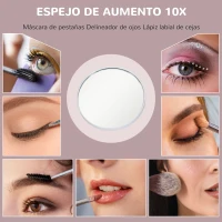 HOMCOM Espejo de Maquillaje con Luz 30x40 cm con 12 Bombillas 3 Modos de Iluminación Ajustables Interruptor Táctil Blanco(m-8)