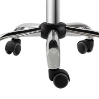 HOMCOM Tabouret à roulettes tabouret de travail avec hauteur réglable 44-56 cm et dossier, pivotant 360°, blanc(m-8)