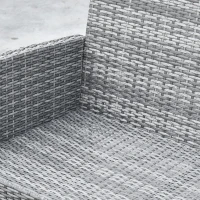 Outsunny Set Mobili 4 Pezzi Divanetto 2 Poltrone Tavolino da Giardino Metallo, Rattan 108.5 x 61.5 x76.5 cm(m-9)