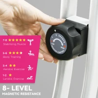 SPORTNOW Folding and Quiet Exercise Bike with 8-Level Magnetic Resistance and Heart Rate Sensor, for Home Gym, Pink and White(m-5)