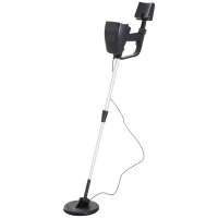 Outsunny Adjustable DISC Metal Detector Underground Gold Coin Digger Searcher Lightweight Treasure Jewelry Hunter with Waterproof Search Coil(m-1)