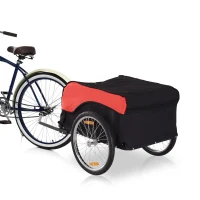 HOMCOM Remorque vélo pliable avec 4 réflecteurs rouge noir 86x61x39cm(m-6)