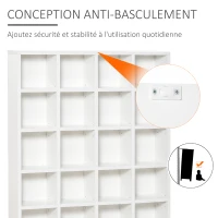 HOMCOM Meuble de rangement multimédia 456 CD/ 336 DVD - bibliothèque en bois avec étagères réglables, 89 x 130,5 cm, blanc(m-6)