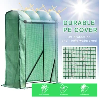 Outsunny Outdoor PE Greenhouse Steel Frame Plant Cover with Zipper 100L x 50W x 150HCM - Green(m-6)