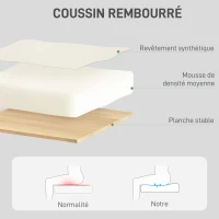 HOMCOM Chaise bureau fauteuil de bureau avec fonction à bascule, hauteur réglable et pivotant 60,5 x 59 x 89-97 cm, crème(m-7)