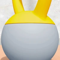 SPORTNOW 8KG Soft Kettlebell, Kettlebell with Non-Slip Handle for Home Gym, Weight Lifting, Strength Training, Yellow/Grey(m-8)