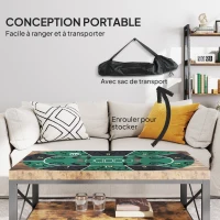 SPORTNOW Tapis de poker dessus de table de poker jusqu'à 6 joueurs sac de transport antidérapant 120 x 60 x 0,2 cm vert et noir(m-6)