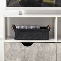 HOMCOM TV Stand Cabinet for TVs up to 42", Modern TV Unit with Shelf, Drawers and Storage Cabinet, Entertainment Center for Living Room, Grey(m-8)